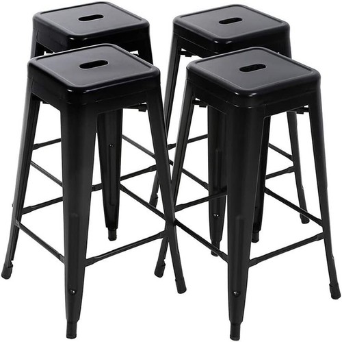 Metal bar stools set 4 - metal,